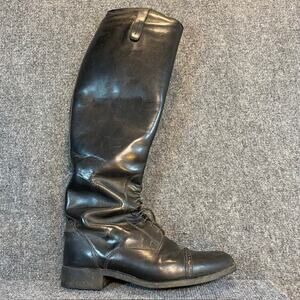 ARIAT Tall Black Leather Riding Boots Equestrian 55205 Womens 10 Full Calf Laces